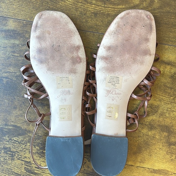 J. Crew Tan Strappy Sandals 9 - Picture 4 of 8